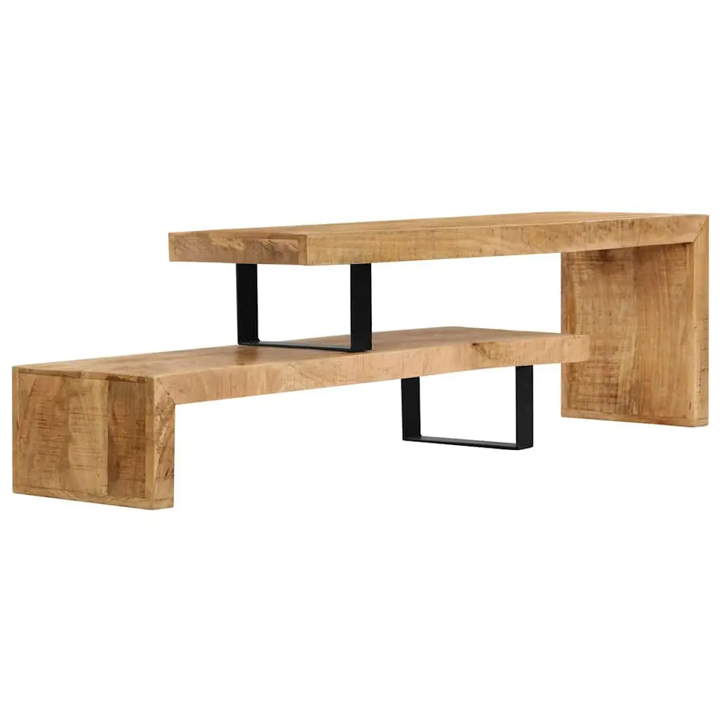 Mango Wood TV Stand Brown Living Room Entertainment Unit Solid Construction