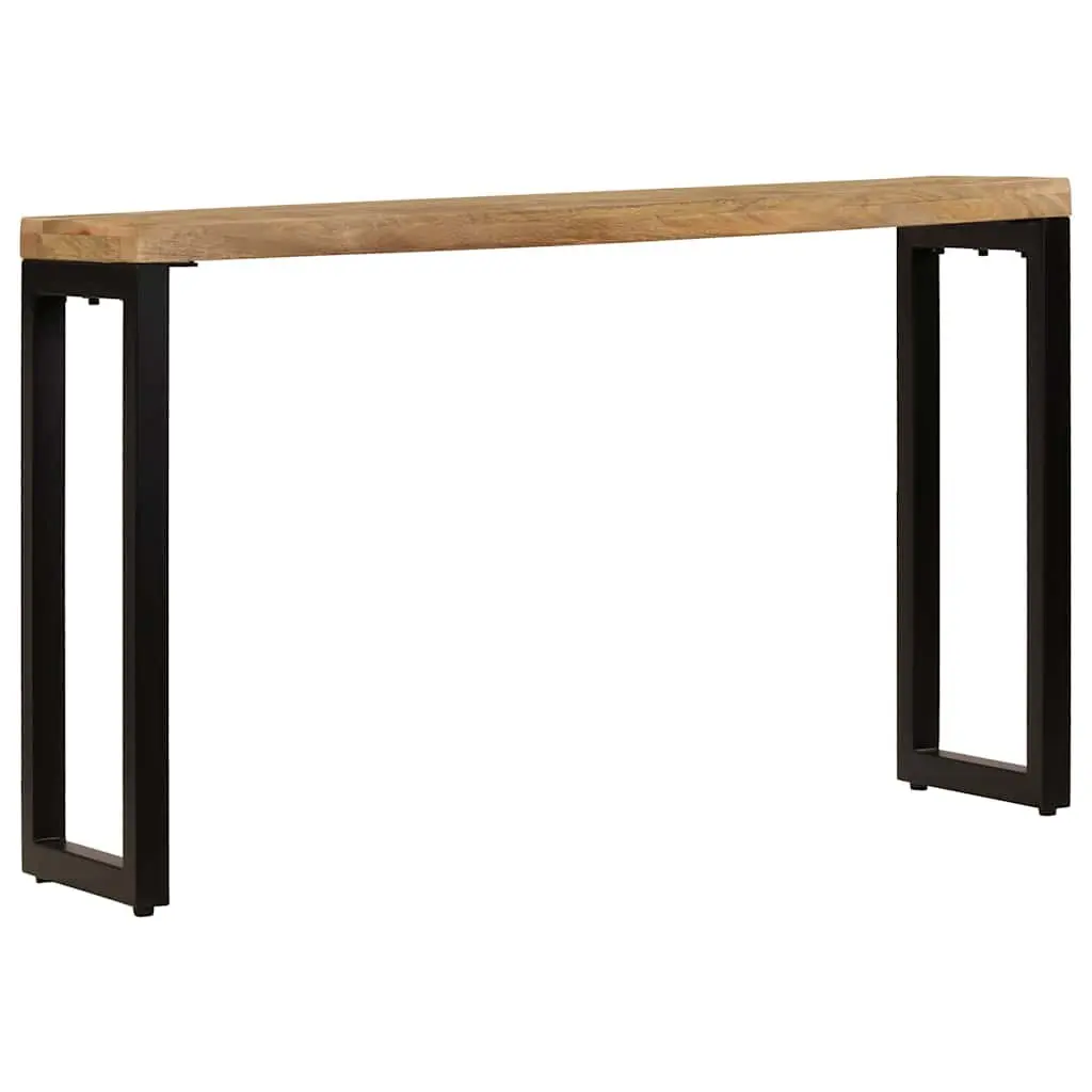 Console Table Solid Wood Mango Steel 120x35x76cm Brown Accent Dining