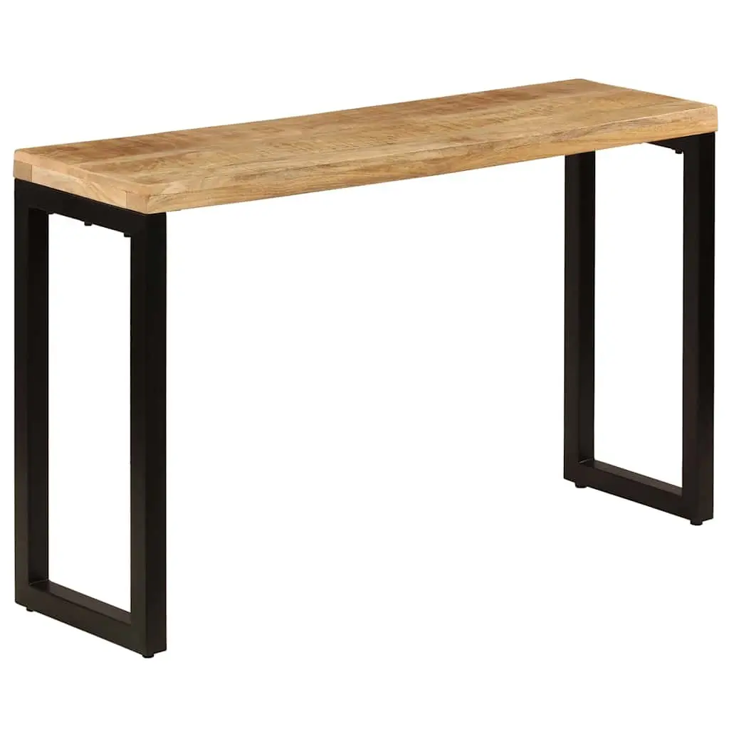 Console Table Solid Wood Mango Steel 120x35x76cm Brown Accent Dining