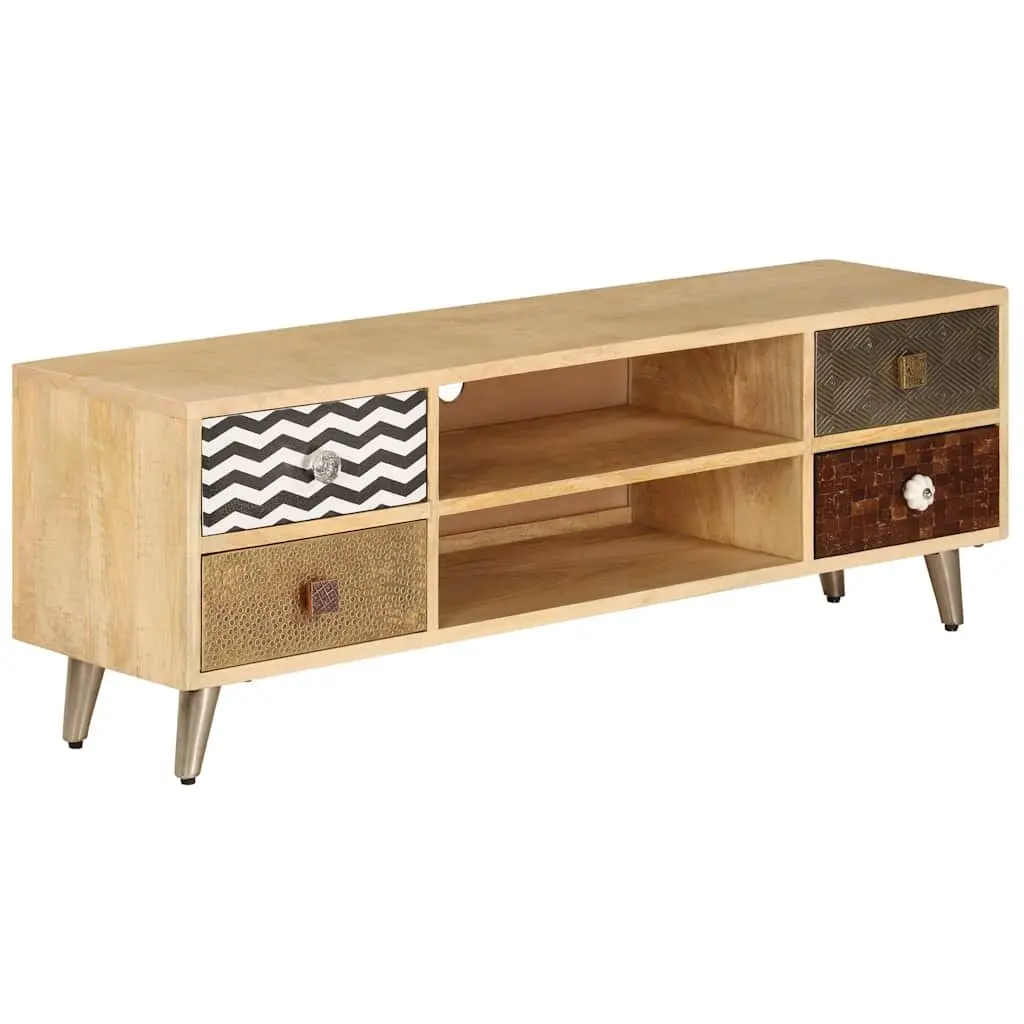 TV Cabinet Industrial Style Brown Solid Mango Wood 120x30x40 cm