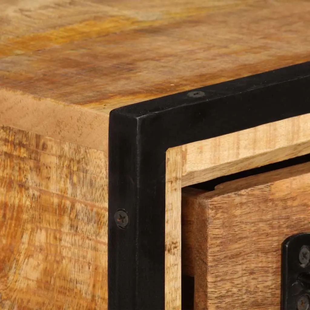 TV Cabinet Industrial Style Solid Mango Wood 120x30x40cm Brown with Drawers
