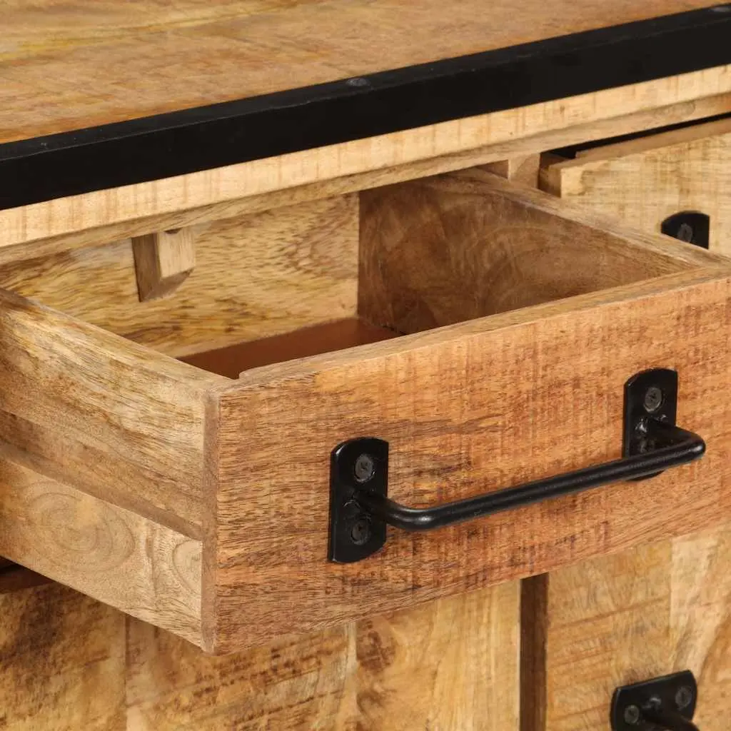 TV Cabinet Industrial Style Solid Mango Wood 120x30x40cm Brown with Drawers