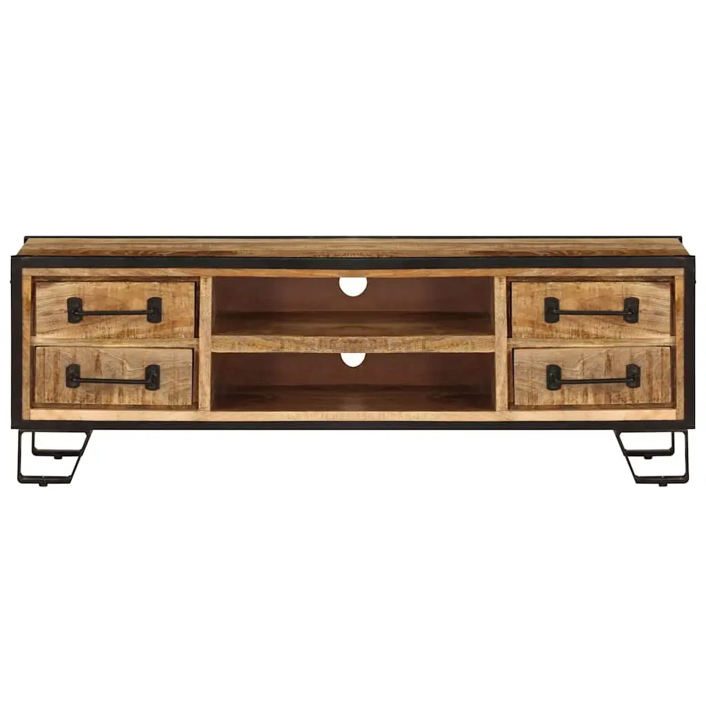 TV Cabinet Industrial Style Solid Mango Wood 120x30x40cm Brown with Drawers