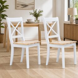 Friendly Ergonomic Dining Chairs Set of 2 in White