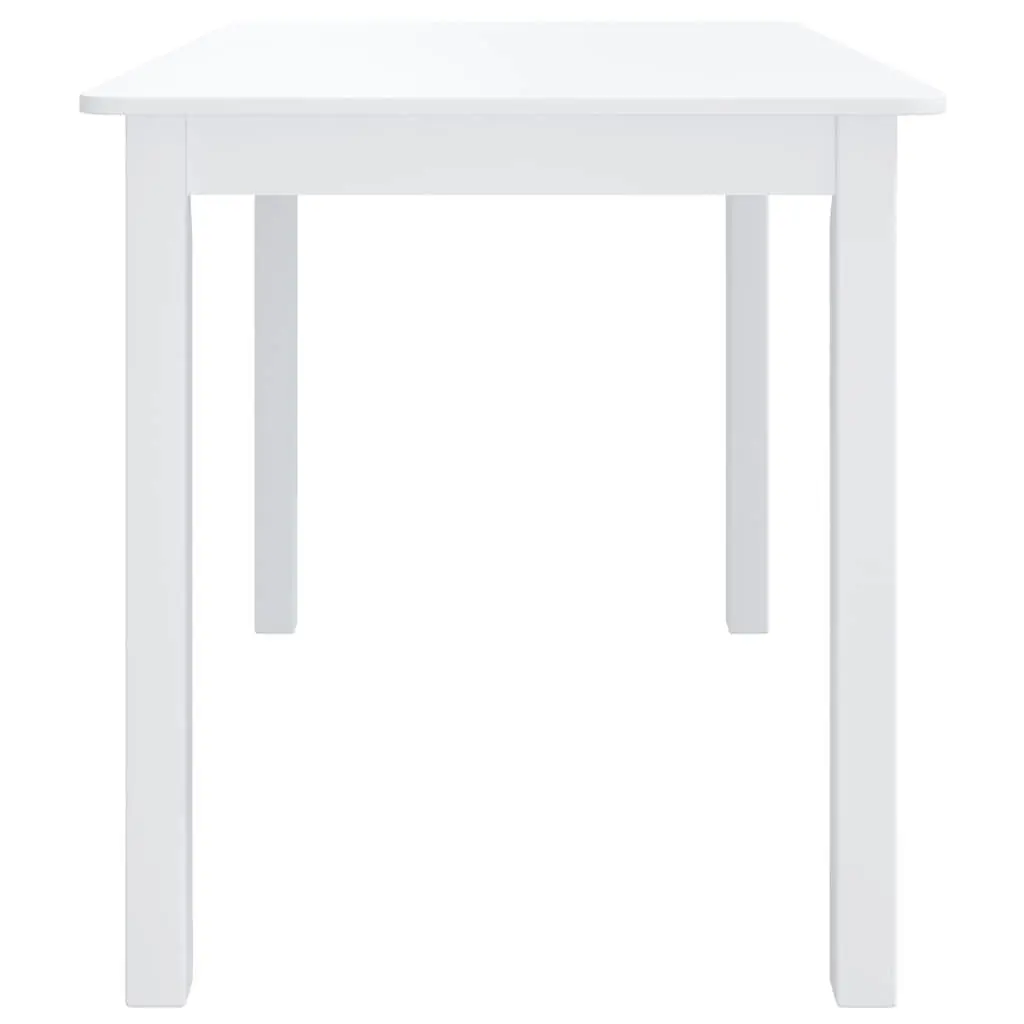 Dining Table White Solid Rubber Wood 114x71x75 cm