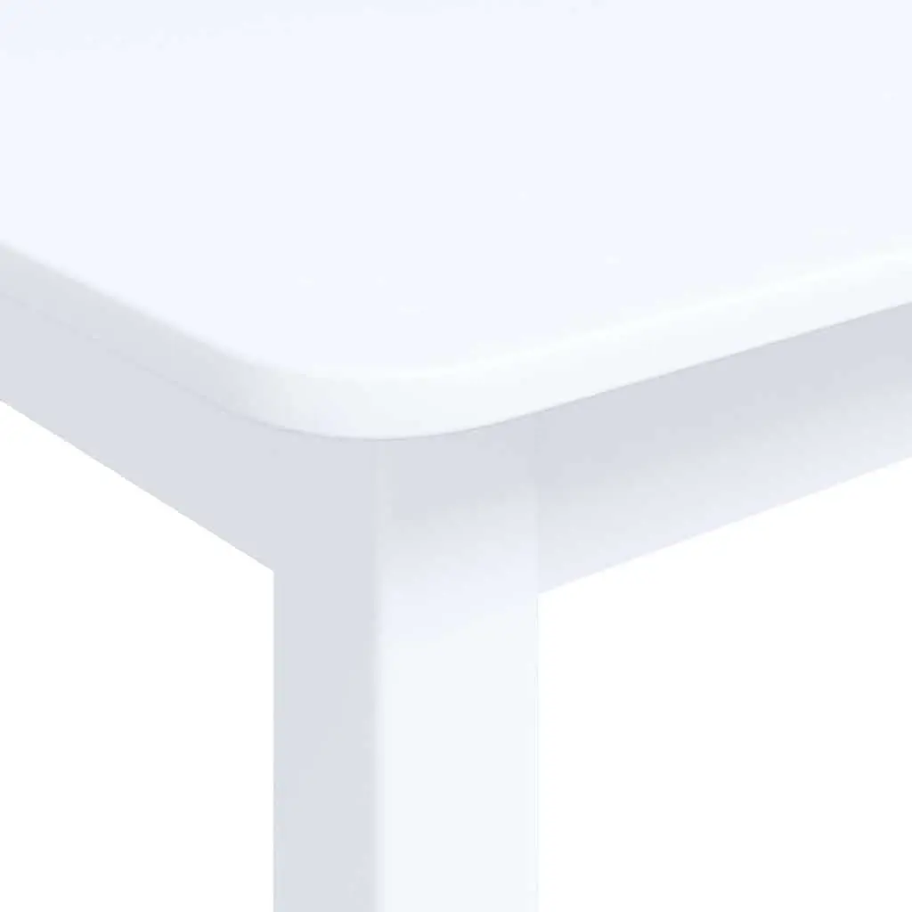 Dining Table White Solid Rubber Wood 114x71x75 cm