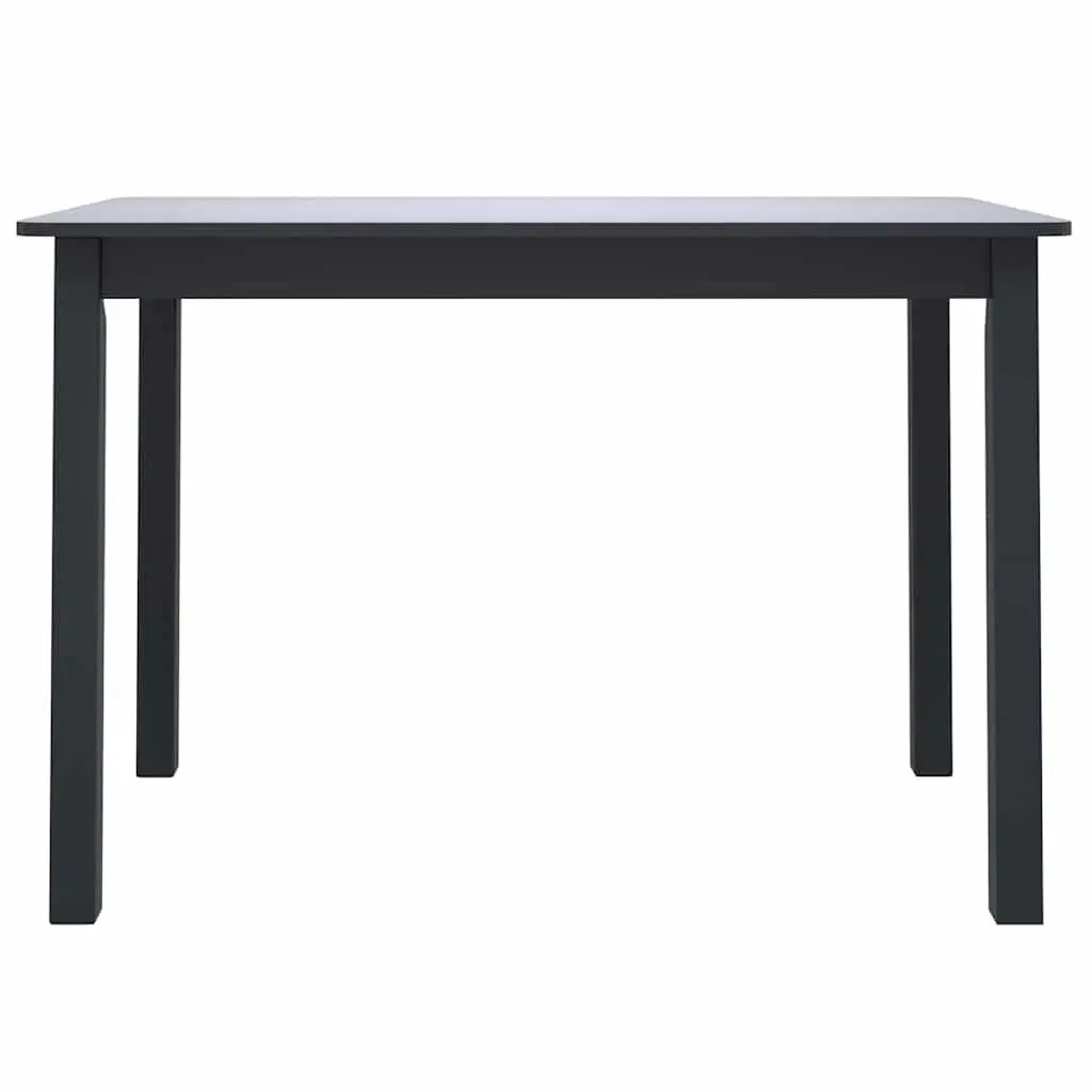 Solid Rubber Wood Dining Table Kitchen Furniture Black 114x71x75cm
