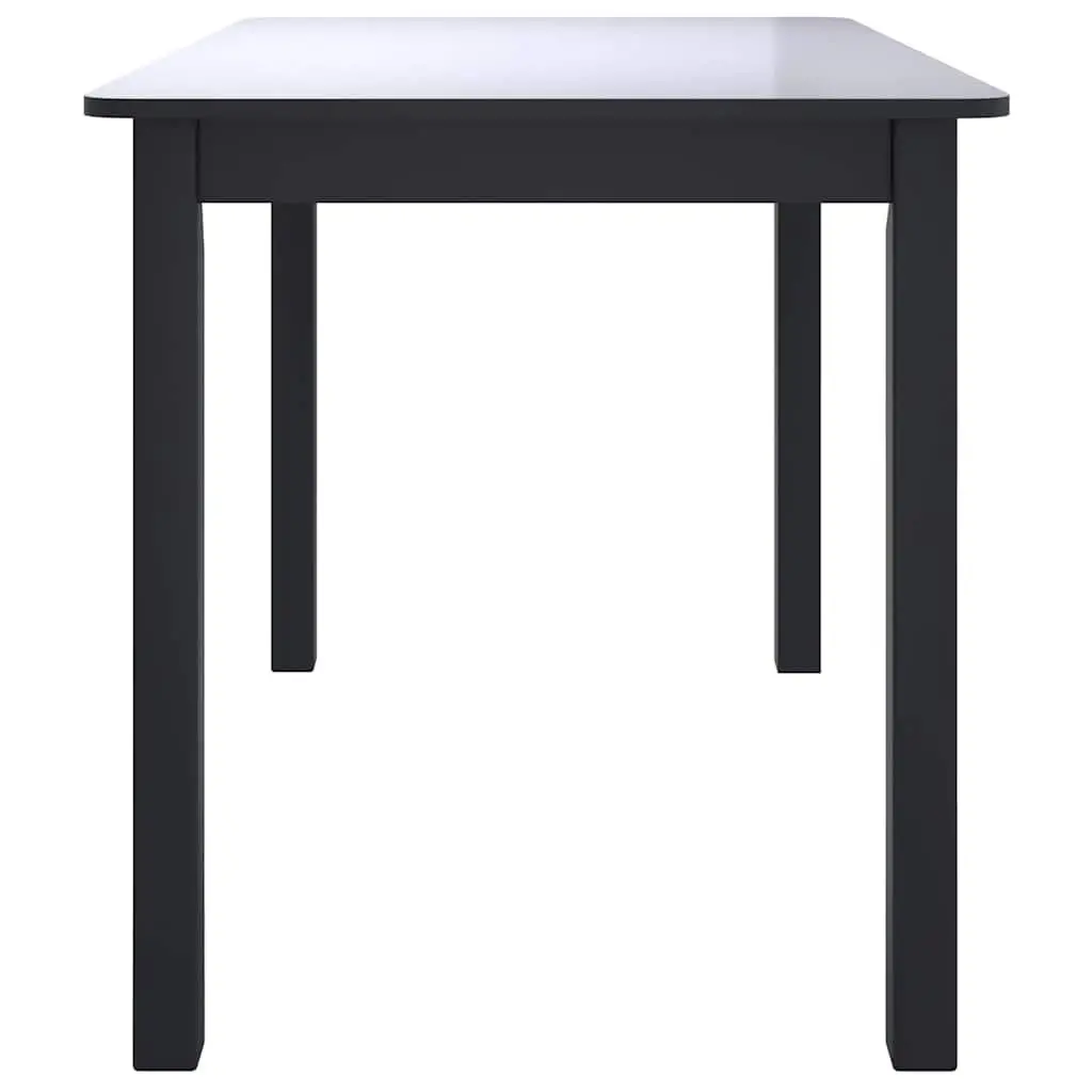 Solid Rubber Wood Dining Table Kitchen Furniture Black 114x71x75cm