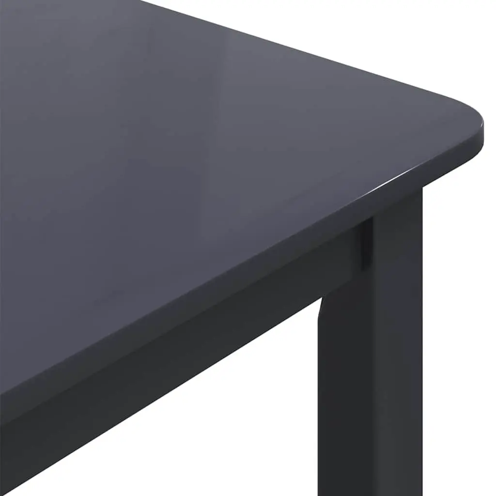 Solid Rubber Wood Dining Table Kitchen Furniture Black 114x71x75cm