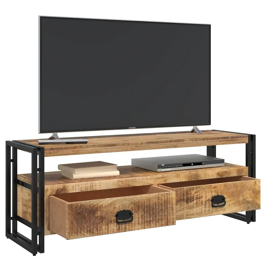 TV Cabinet 120x35x45 cm Solid Mango Wood Brown Vintage Style Storage Unit