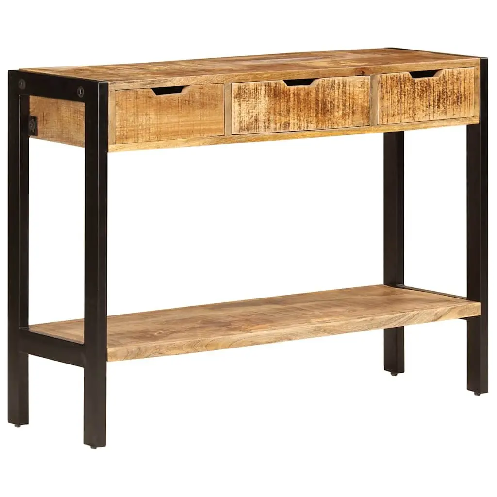Sideboard Solid Mango Wood 3 Drawers 110x35x75 cm Storage Cabinet
