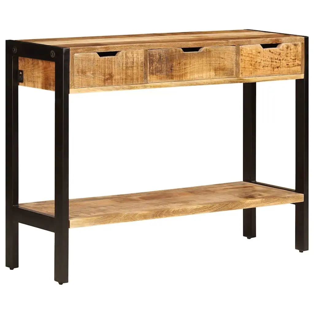 Sideboard Solid Mango Wood 3 Drawers 110x35x75 cm Storage Cabinet