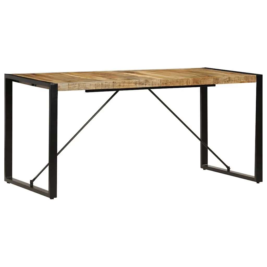 Dining Table Industrial Style Solid Mango Wood 160x80x75cm Brown