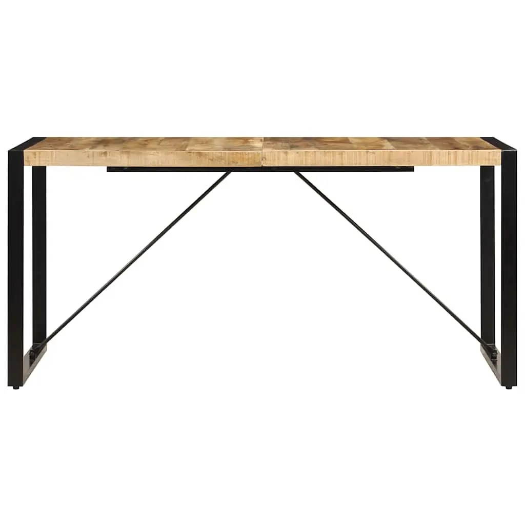 Dining Table Industrial Style Solid Mango Wood 160x80x75cm Brown