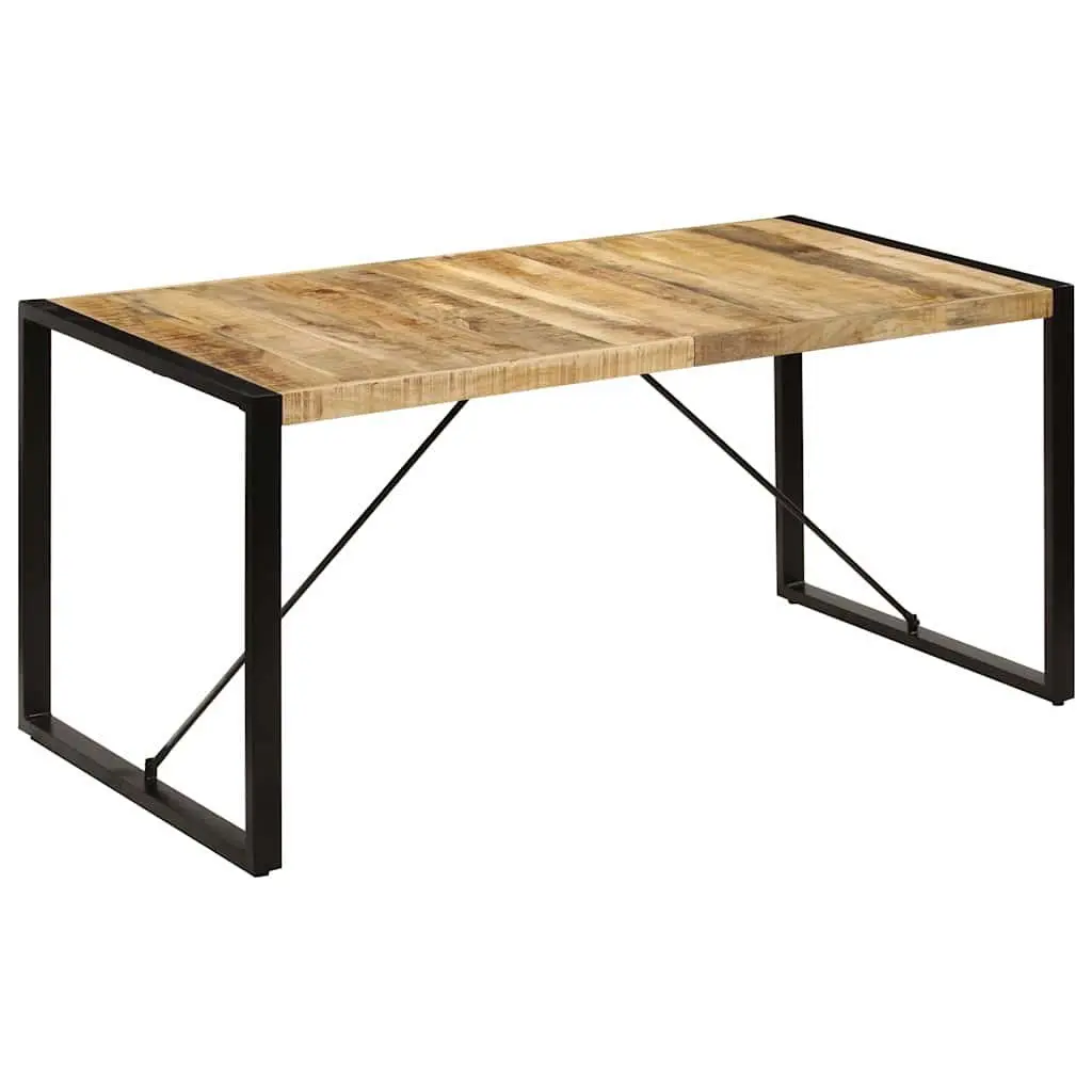Dining Table Industrial Style Solid Mango Wood 160x80x75cm Brown