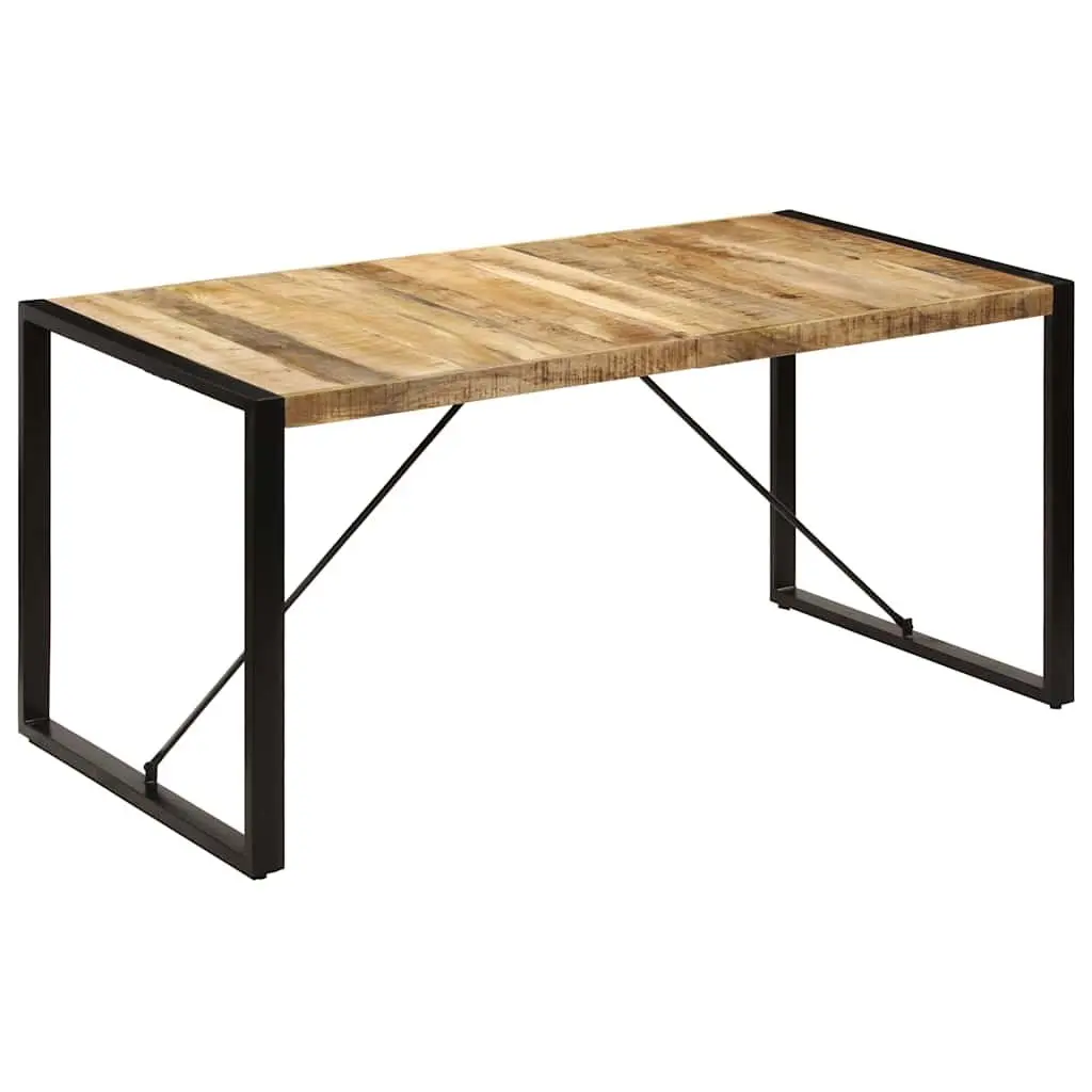 Dining Table Industrial Style Solid Mango Wood 160x80x75cm Brown
