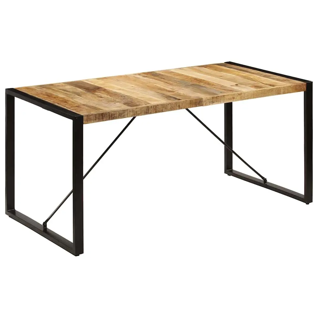 Dining Table Industrial Style Solid Mango Wood 160x80x75cm Brown