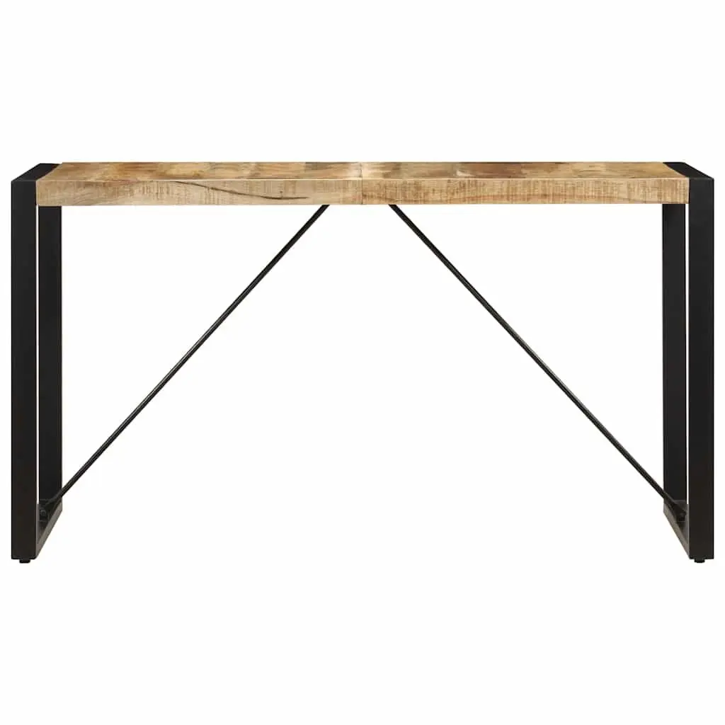 Dining Table Industrial Style Solid Mango Wood 140x70x75cm Brown