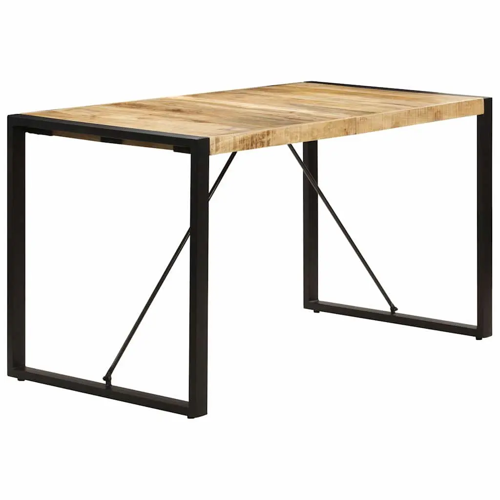 Dining Table Industrial Style Solid Mango Wood 140x70x75cm Brown