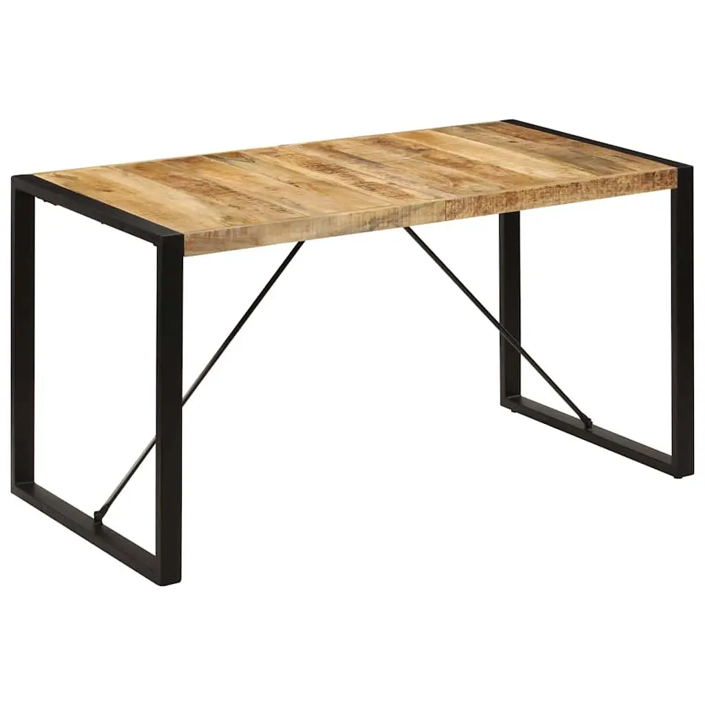 Dining Table Industrial Style Solid Mango Wood 140x70x75cm Brown