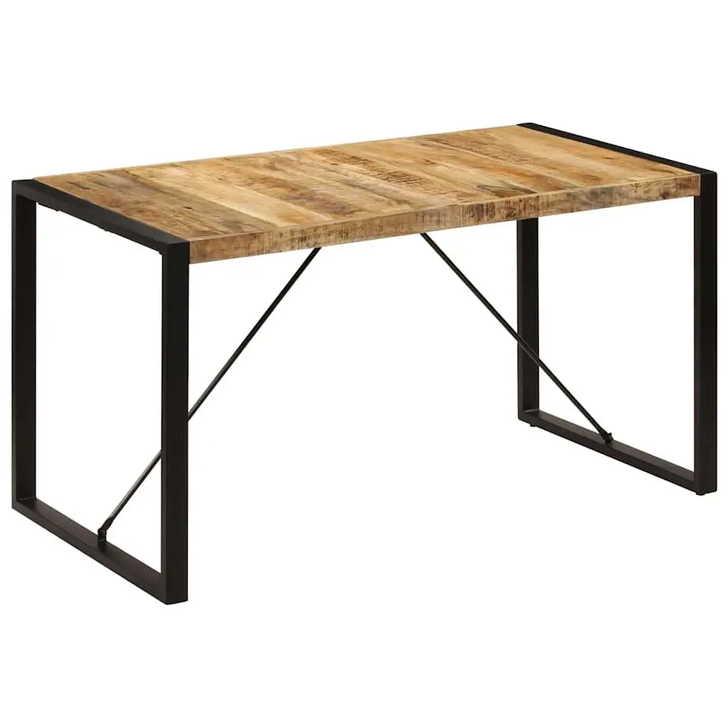 Dining Table Industrial Style Solid Mango Wood 140x70x75cm Brown