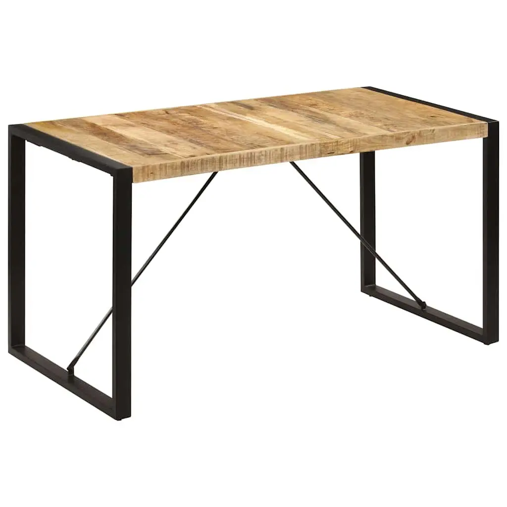 Dining Table Industrial Style Solid Mango Wood 140x70x75cm Brown