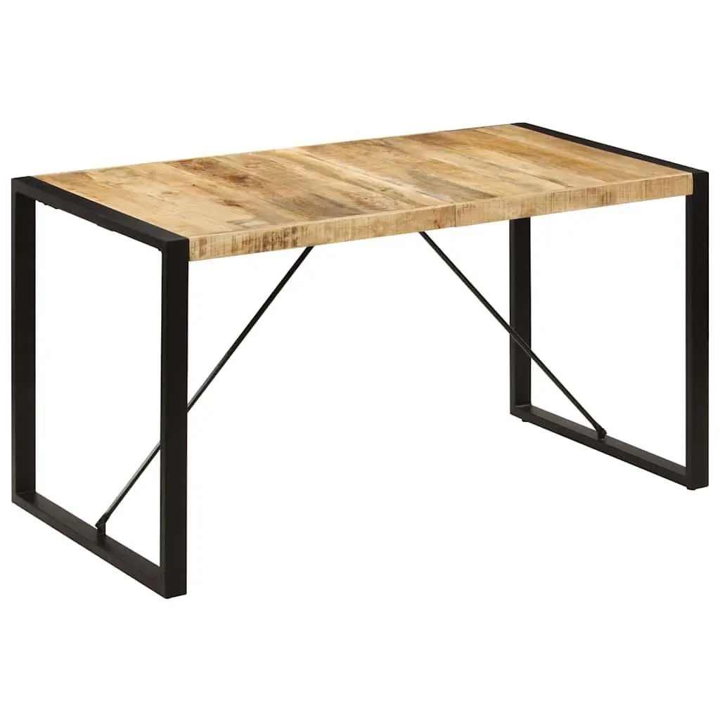 Dining Table Industrial Style Solid Mango Wood 140x70x75cm Brown