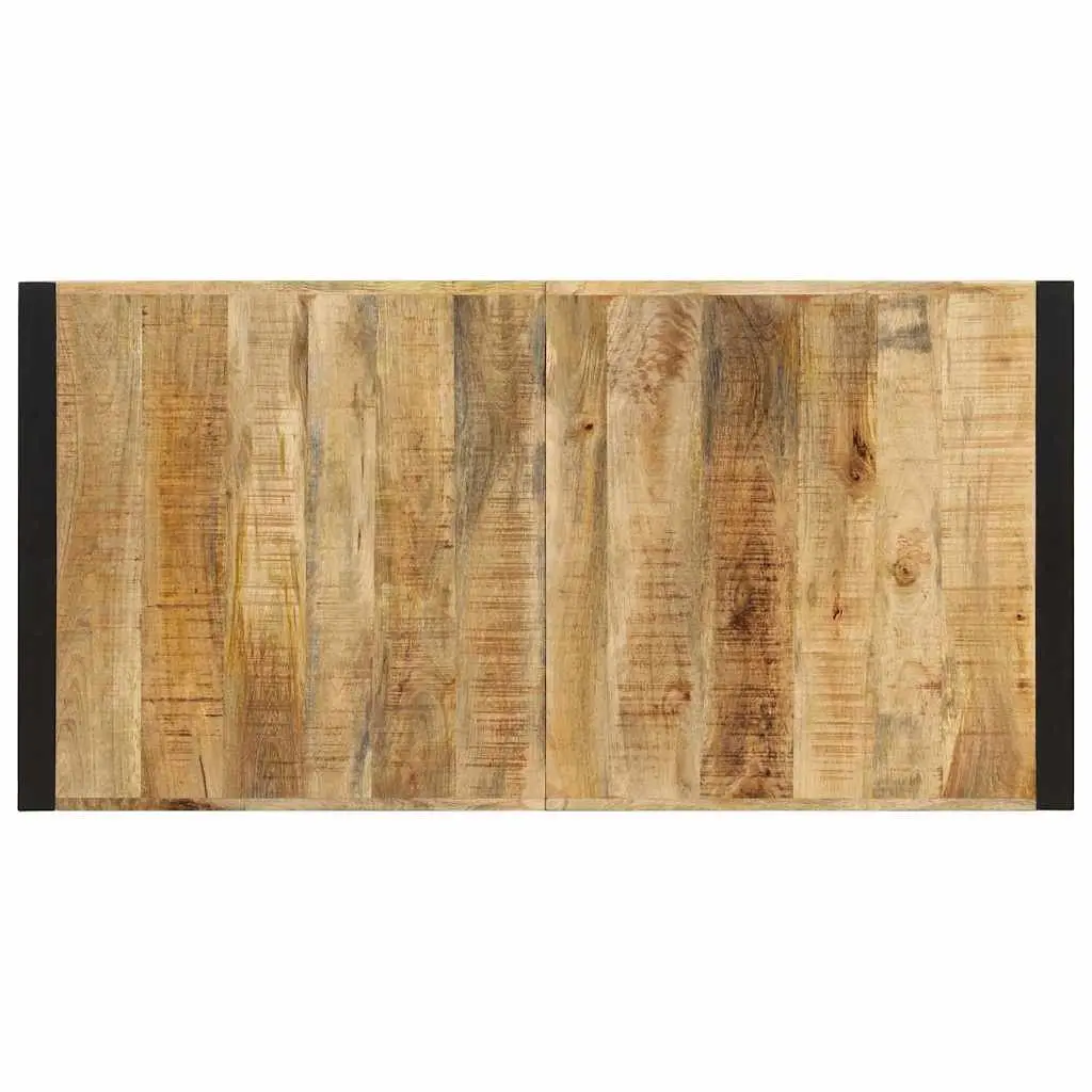 Dining Table Industrial Style Solid Mango Wood 140x70x75cm Brown