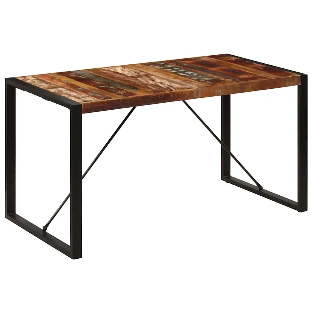 Dining Table Solid Reclaimed Wood Rustic 140x70x75 cm