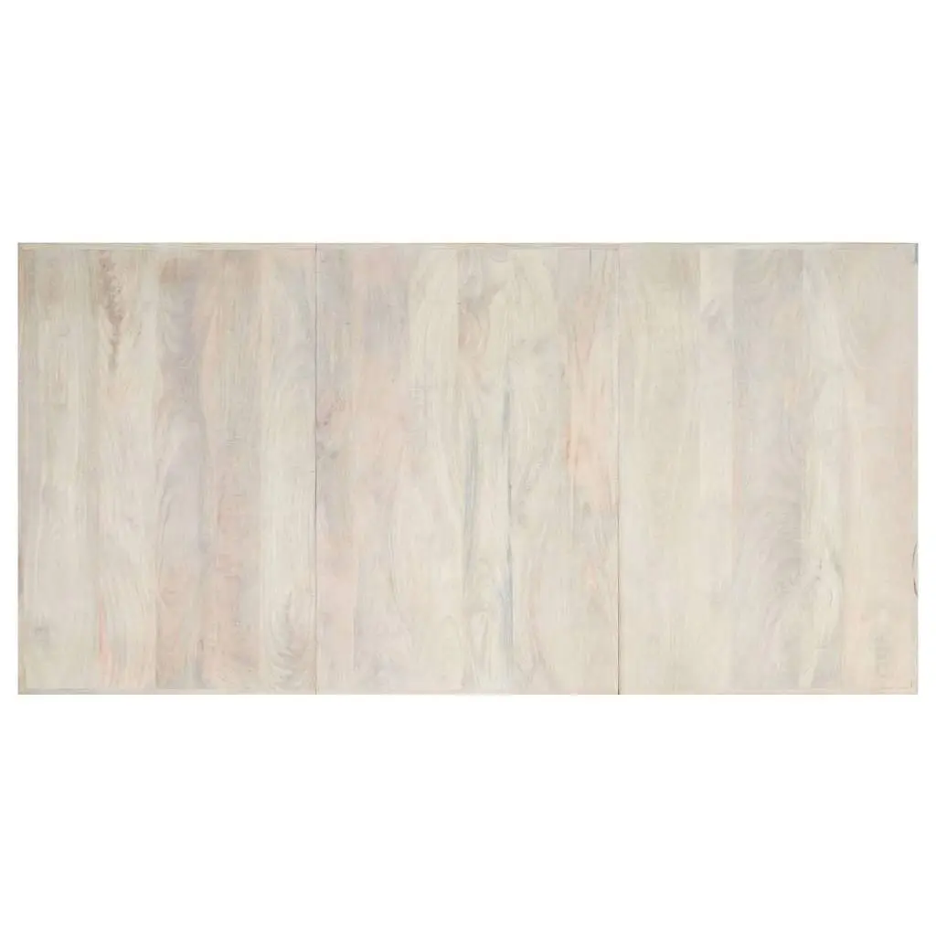 Dining Table Modern Style White 200x100x75 cm Solid Mango Wood