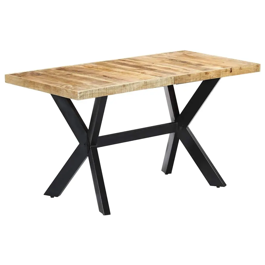 Dining Table Industrial Style Solid Mango Wood 140x70x75 cm
