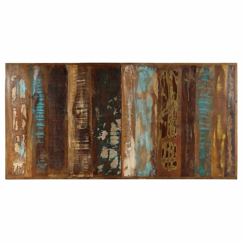 Dining Table 140x70x75 cm Solid Reclaimed Wood Steel Frame Industrial Kitchen