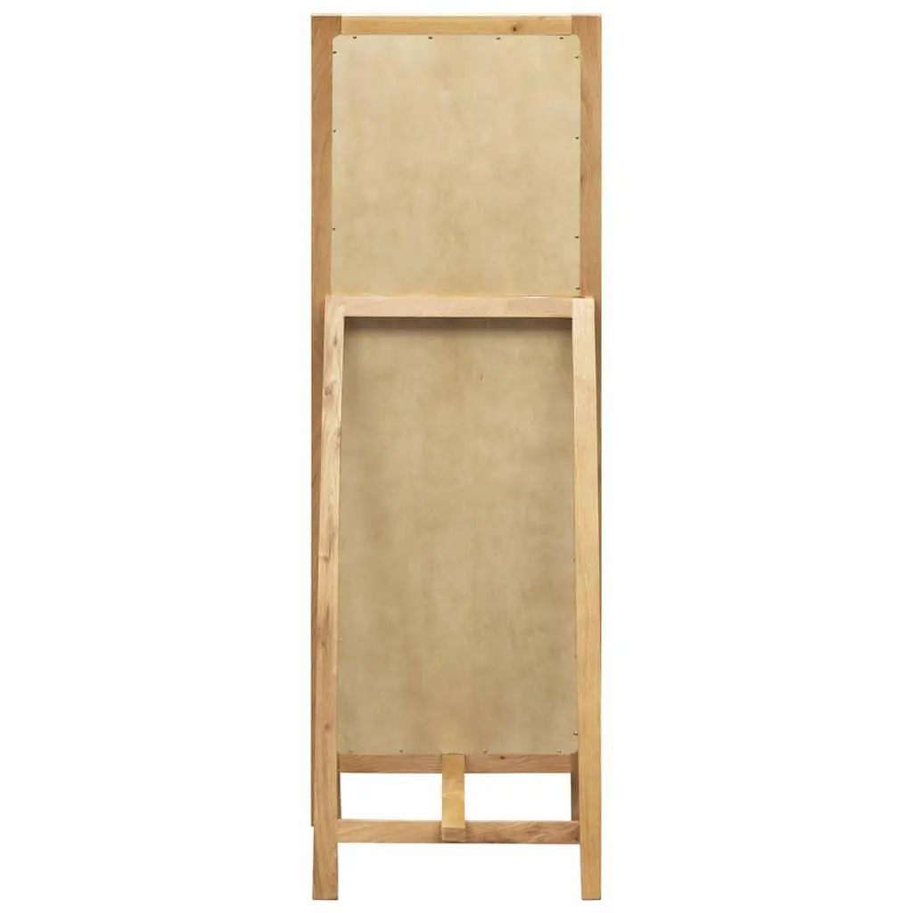 Freestanding Mirror Brown Solid Oak Wood Frame Bedroom Bathroom Hallway Decor