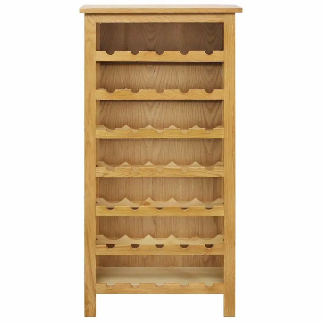 Wine Cabinet Solid Oak Wood Brown 7 Shelves