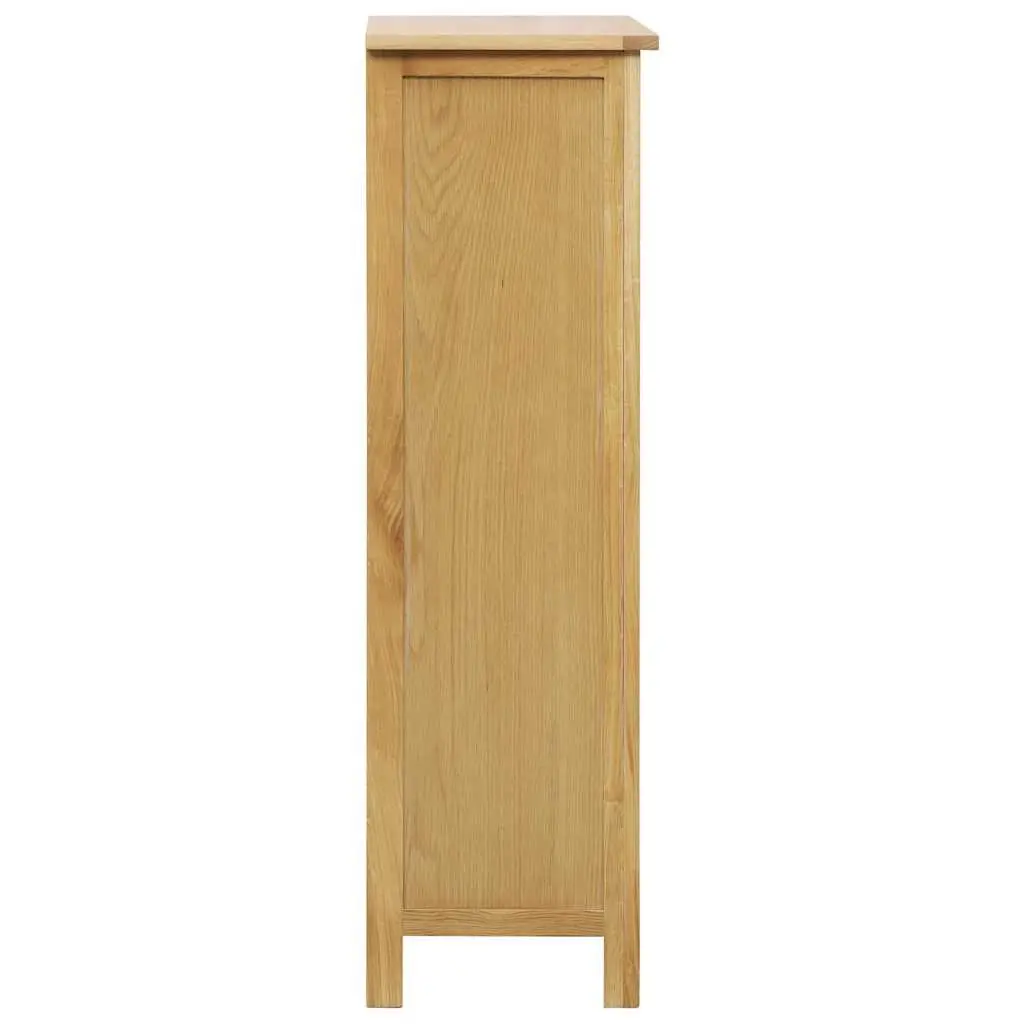 Wine Cabinet Solid Oak Wood Brown 7 Shelves