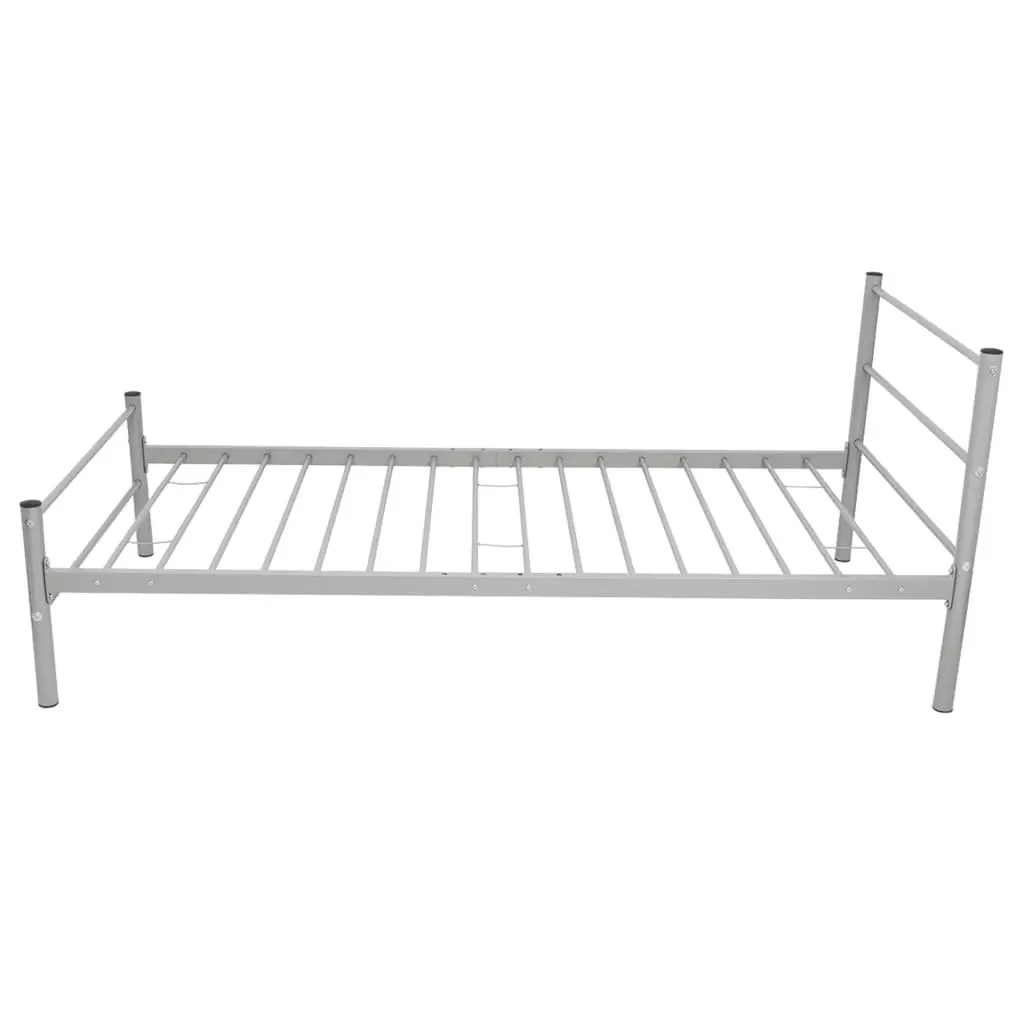 King Single Bed Frame Grey Metal Slatted Base Bedroom Furniture No Mattress