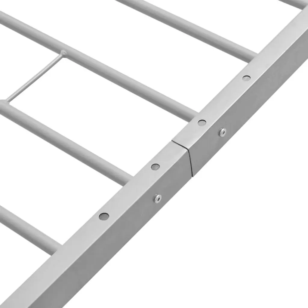 King Single Bed Frame Grey Metal Slatted Base Bedroom Furniture No Mattress