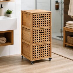 Your Friendly Bathroom Storage Solution - Walnut Wood Cabinet