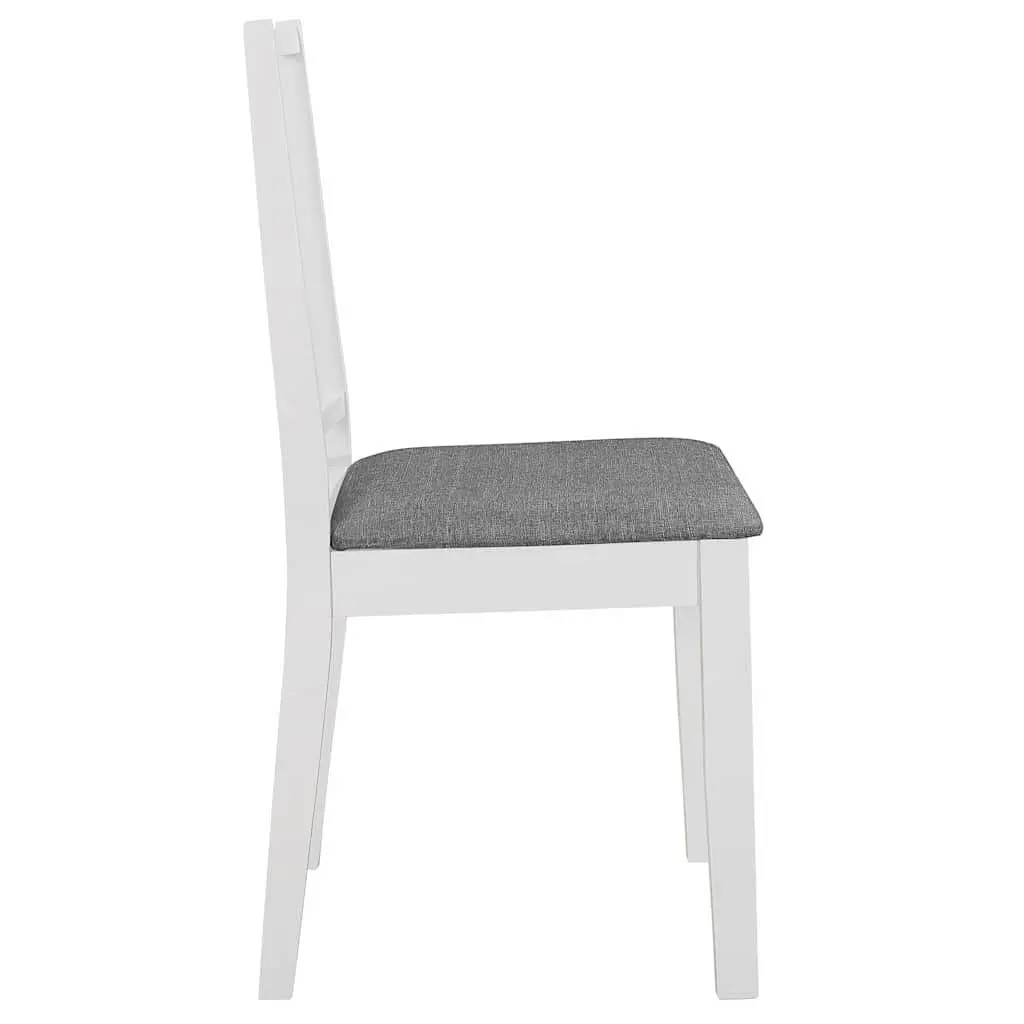 Dining Chairs Cushioned Solid Wood White 4 Piece Set