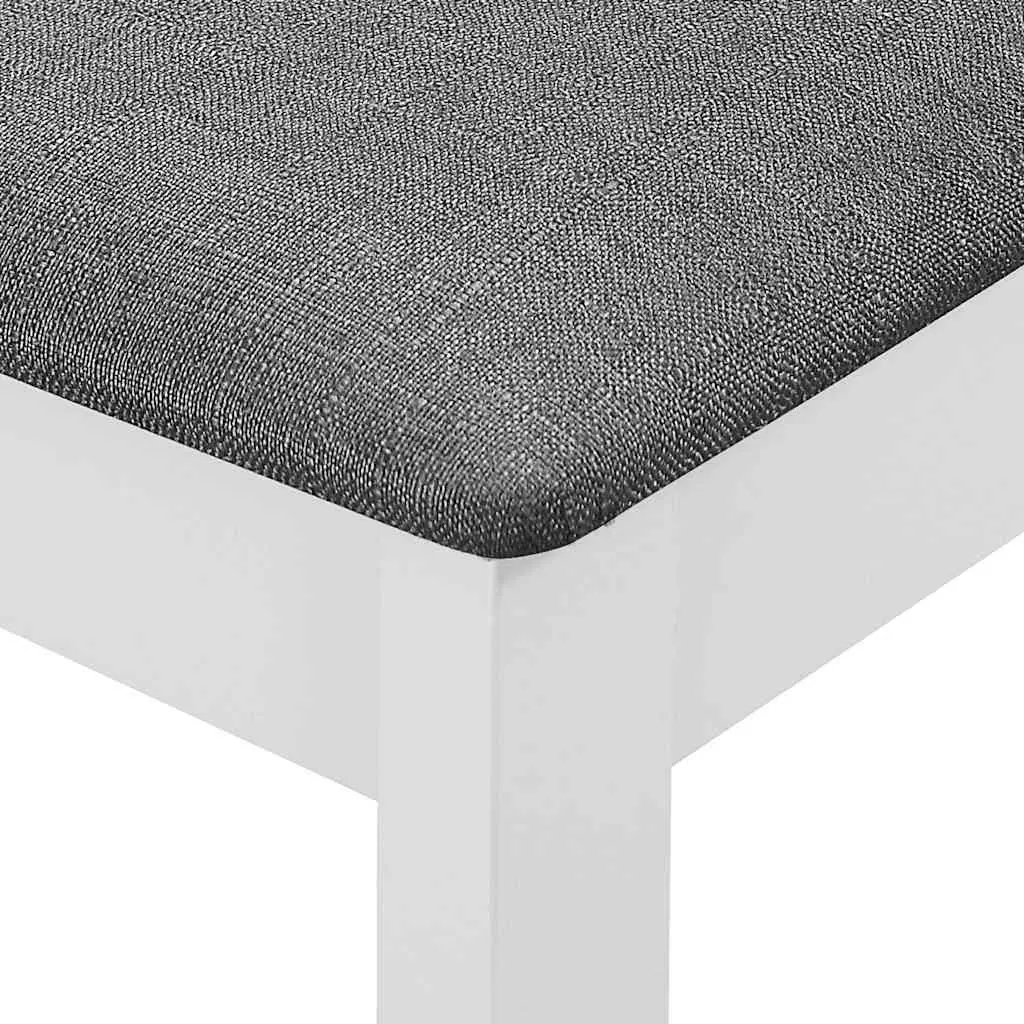Dining Chairs Cushioned Solid Wood White 4 Piece Set