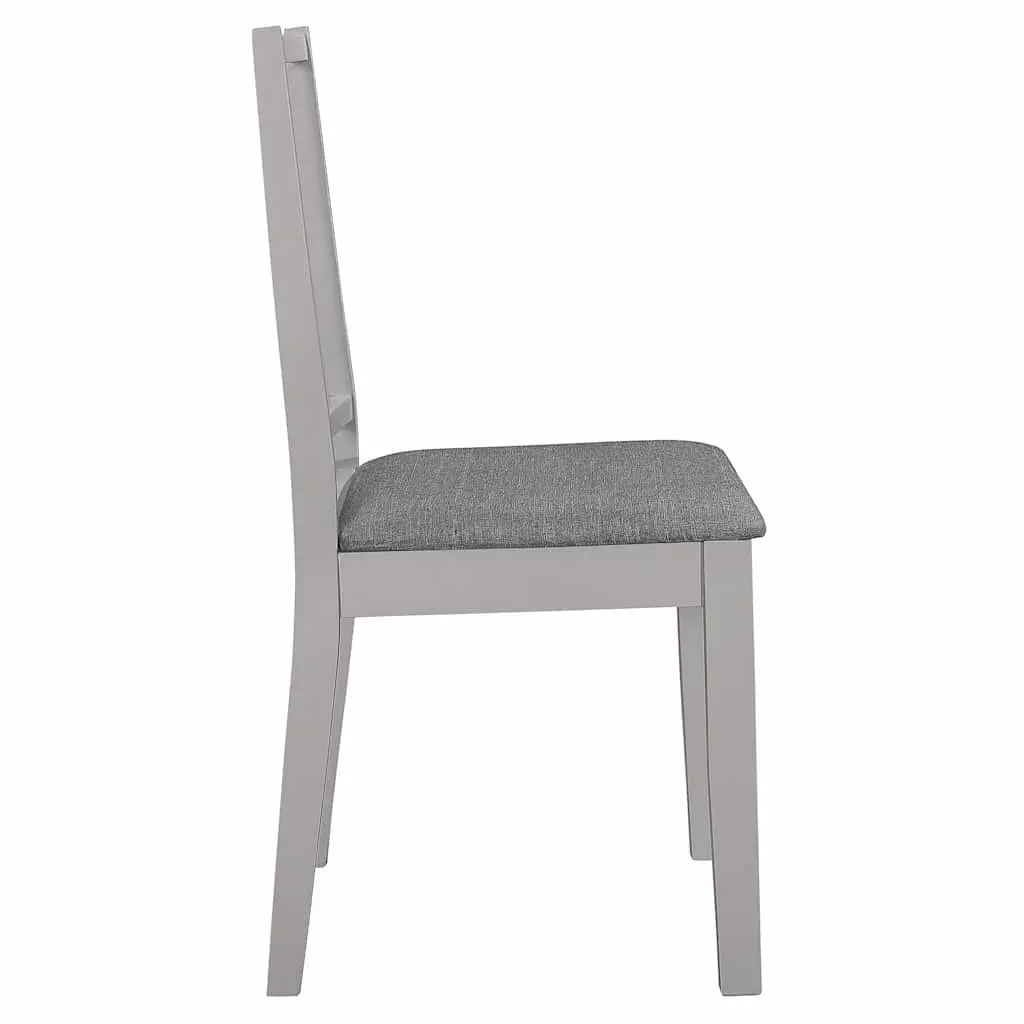 Dining Chairs Set of 4 Grey Cushioned Solid Wood Kitchen Seating Furniture