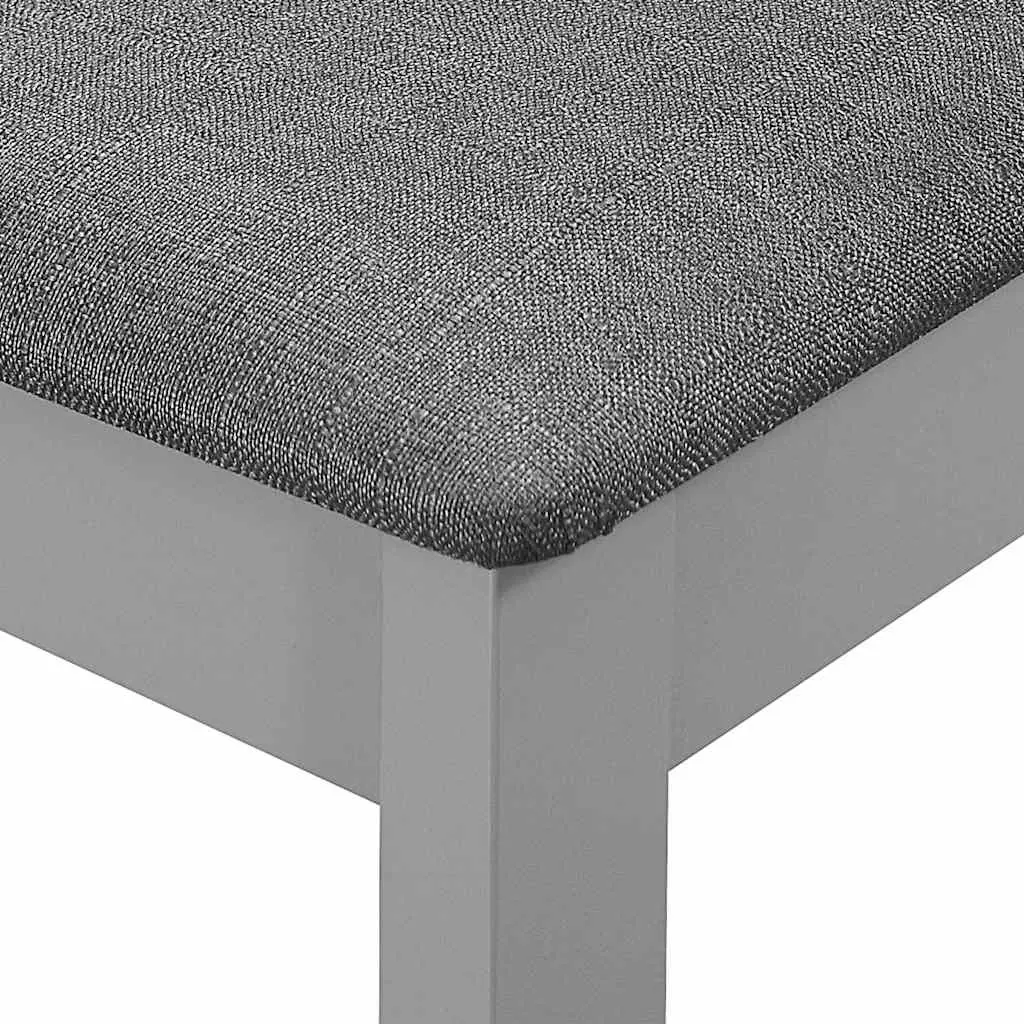 Dining Chairs Set of 4 Grey Cushioned Solid Wood Kitchen Seating Furniture