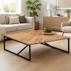 Coffee Table 110x110x36 cm Solid Acacia Wood Brown Living Room Furniture