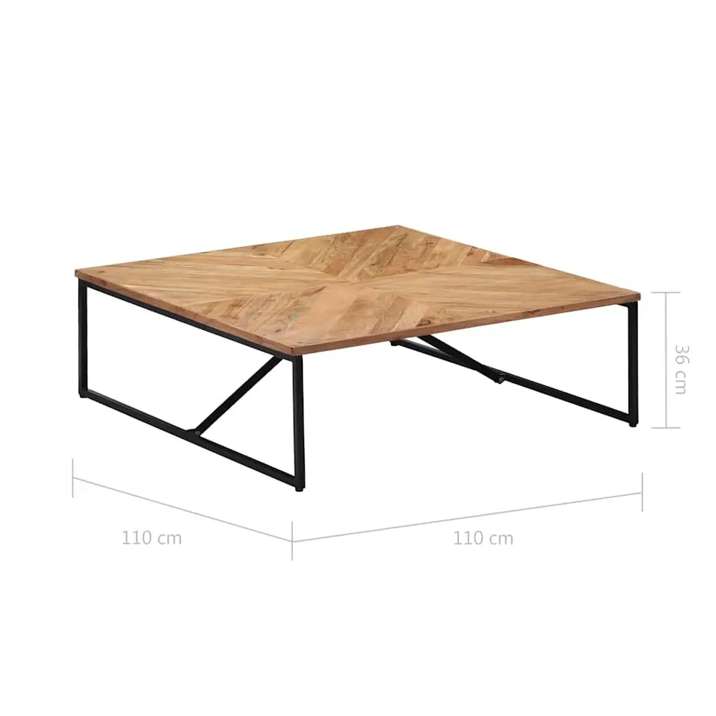Coffee Table Solid Acacia Wood Brown 110x110x36 cm