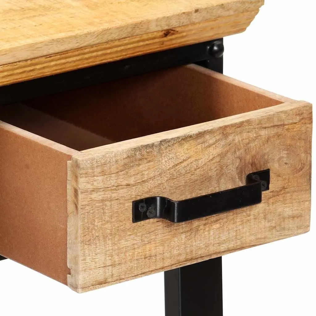Writing Desk Solid Mango Wood Brown 110x50x76 cm with 2 Drawers Storage