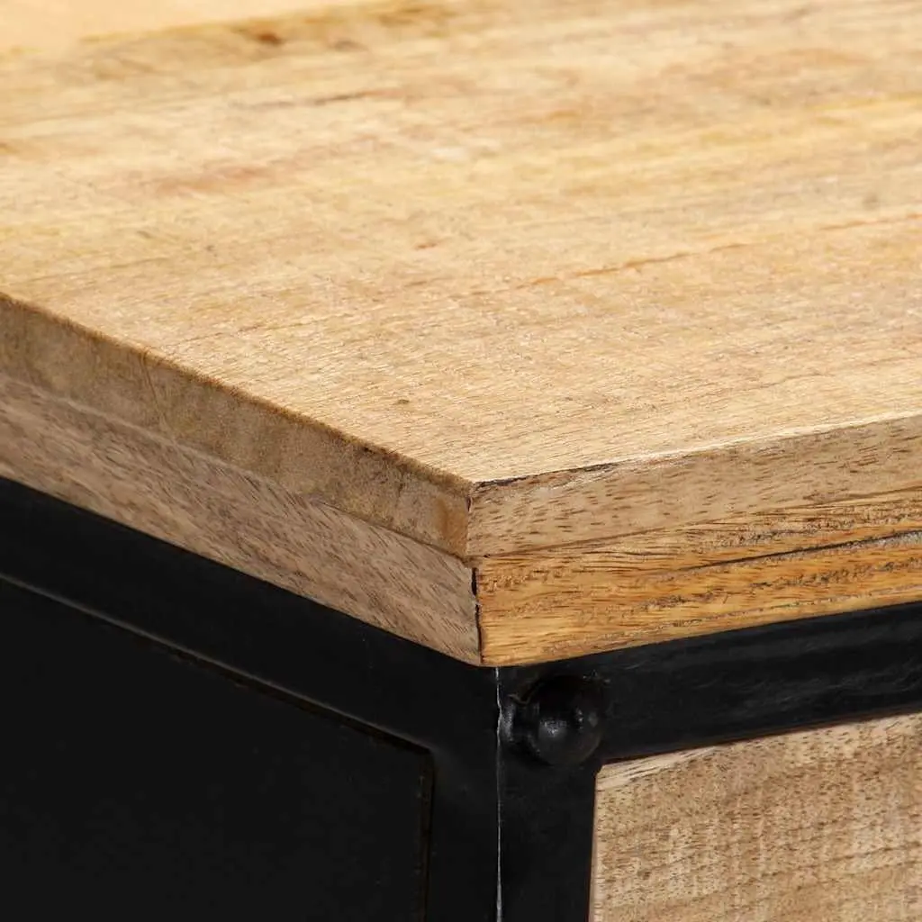 Writing Desk Solid Mango Wood Brown 110x50x76 cm with 2 Drawers Storage