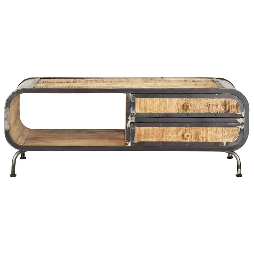Coffee Table 100x50x35cm Solid Mango Wood Living Room Accent Storage Drawers