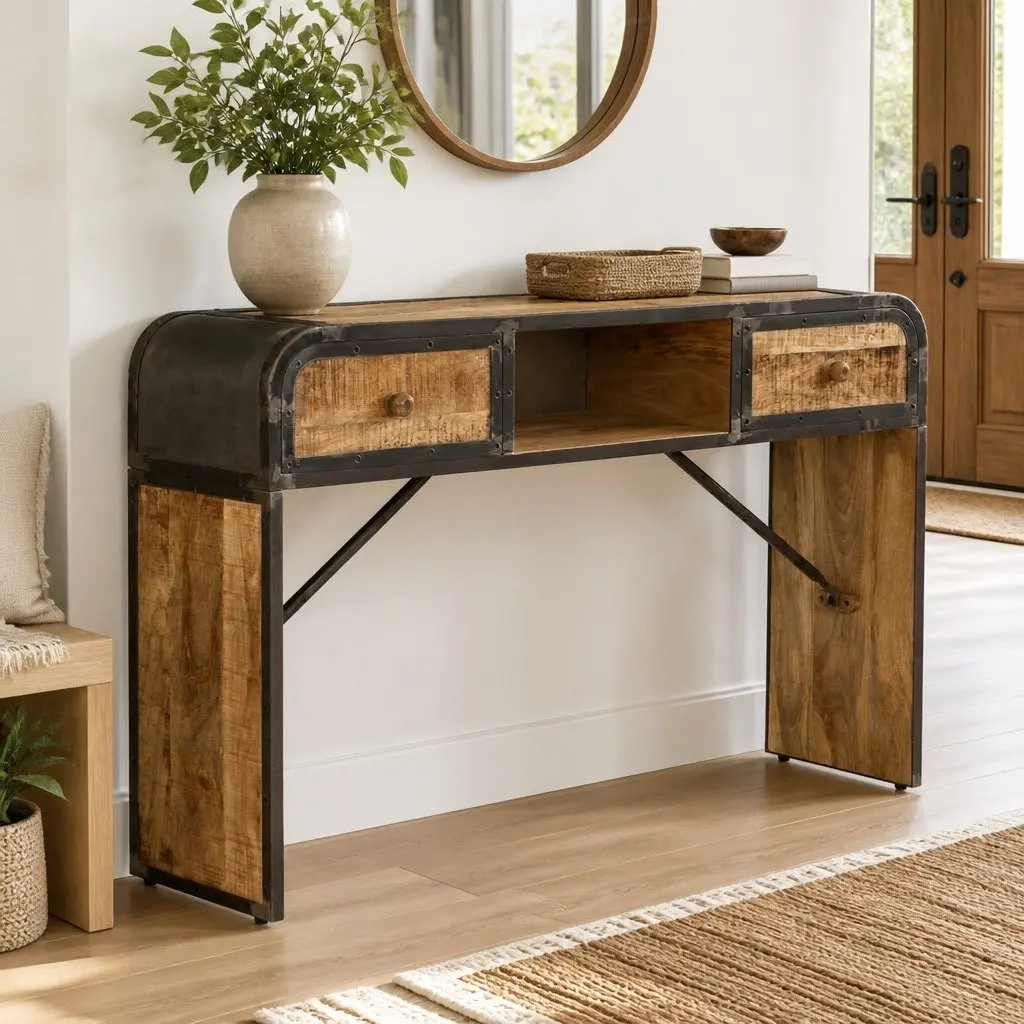 Sideboard Antique Style 120x30x75cm Wooden Console Storage Cabinet with Drawers