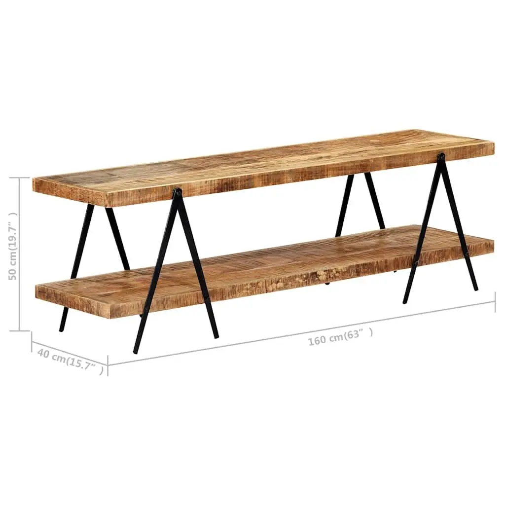 TV Cabinet 160x40x50 cm Solid Mango Wood Storage Unit Media Furniture