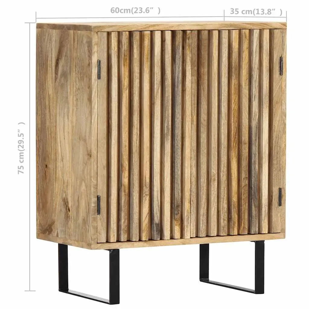 Sideboard Solid Mango Wood Brown 60x35x75 cm 2 Door Cabinet Storage Buffet